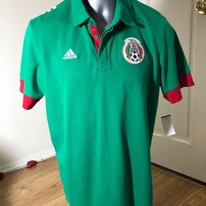 Adidas Mexico Federation Soccer Polo Green Red M